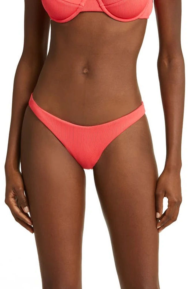 Kulani Kinis Minimal Bikini Bottoms in Watermelon Rib at Nordstrom, Size X-Large