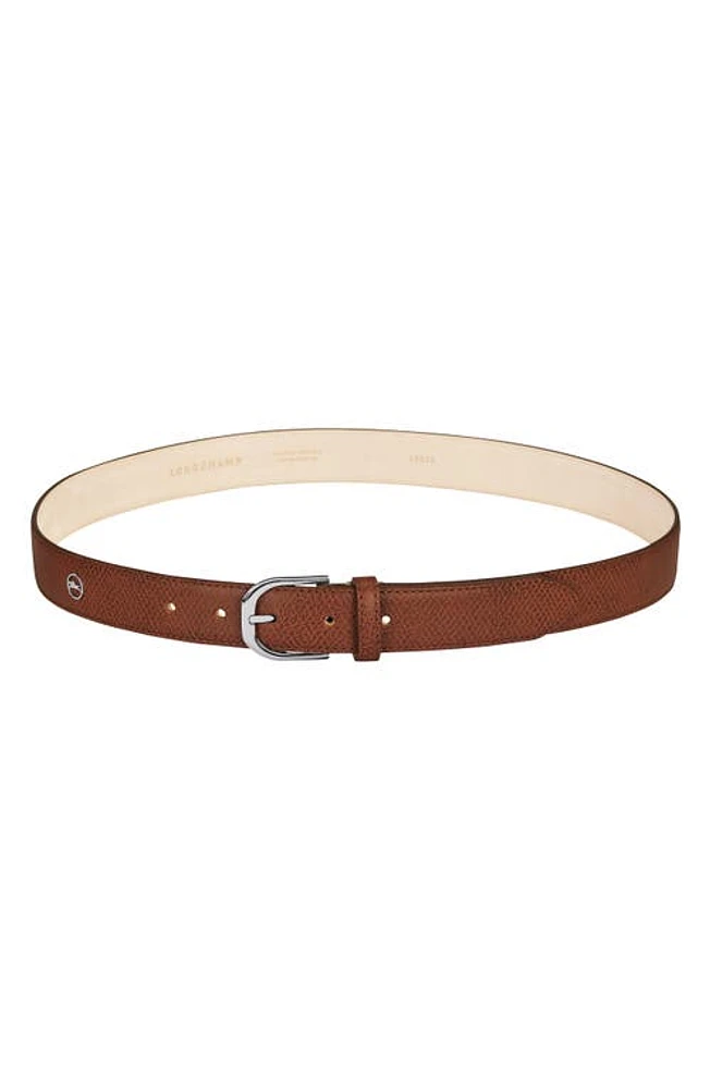 Longchamp Le Pliage Leather Belt in Cognac at Nordstrom