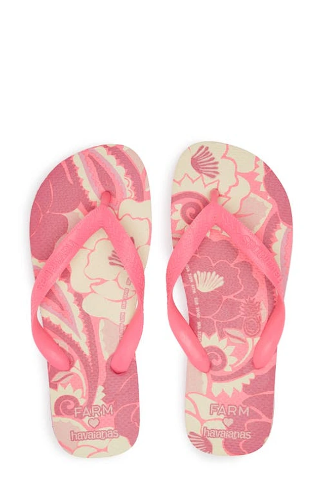 Havaianas x Farm Rio Parrot Floral Flip Flop Pink Flux at Nordstrom,