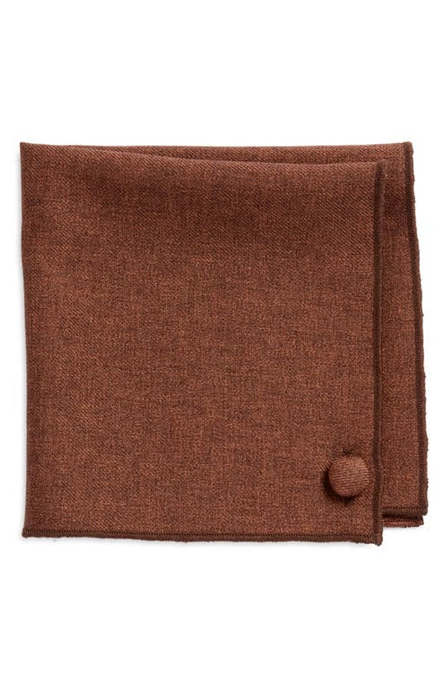 CLIFTON WILSON Solid Brown Wool Pocket Square at Nordstrom