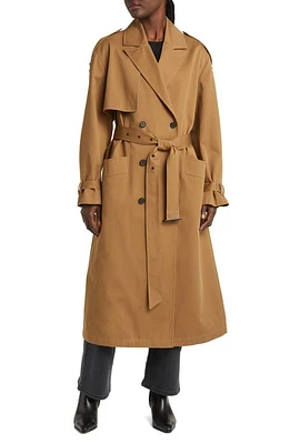 AllSaints Wyatt Cotton Trench Coat Brown at Nordstrom, Us