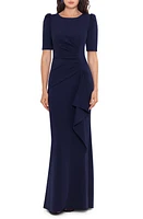 Xscape Evenings Ruffle Puff Sleeve Gown at Nordstrom,