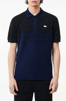 Lacoste Stripe Original L.12.12 Petit Piqué Polo Sweater Marine/Noir at Nordstrom,