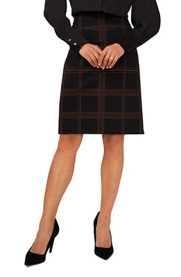 halogen(r) Plaid Seamed Pencil Skirt in Rich Black at Nordstrom, Size X-Small