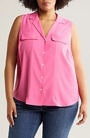 Court & Rowe Collared Button Front Sleeveless Shirt at Nordstrom,