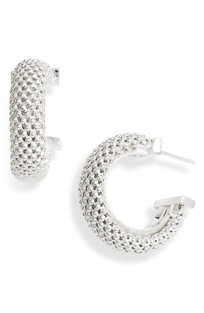 Jennifer Zeuner Lucia Beaded Hoop Earrings in Sterling Silver at Nordstrom