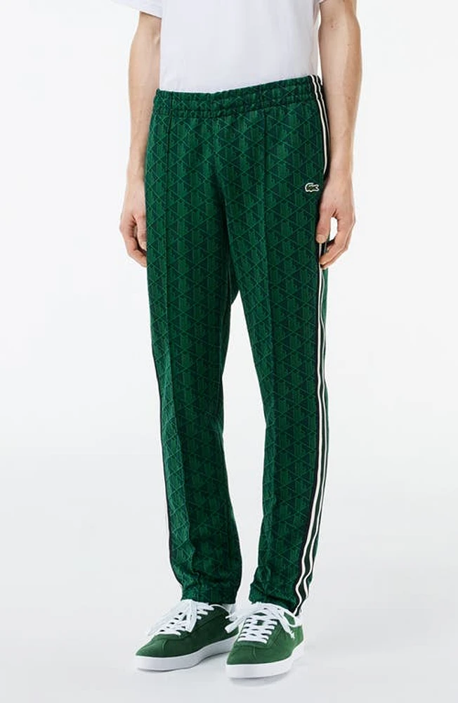 Lacoste Regular Fit Geo Print Track Pants Marine/Oseille at Nordstrom,