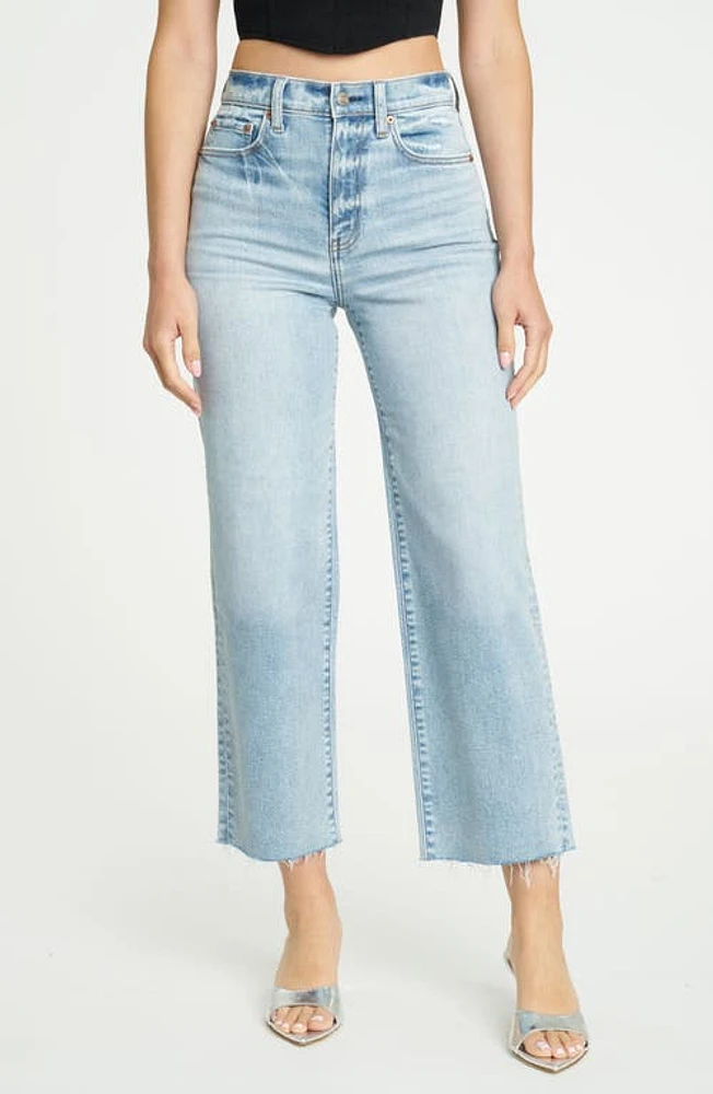 DAZE Pleaser High Waist Raw Hem Crop Jeans Miracle at Nordstrom,