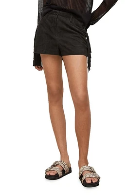 AllSaints Tarly Suede Shorts in Black at Nordstrom, Size 12 Us