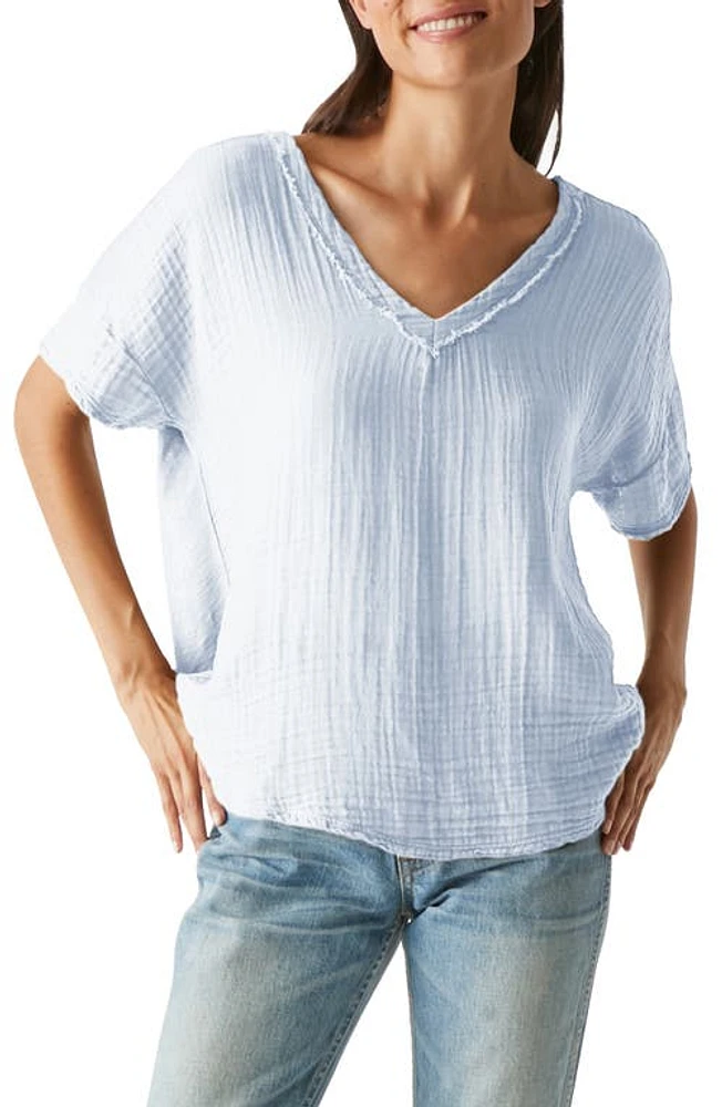 Michael Stars Gretna V-Neck Gauze Top in Water at Nordstrom