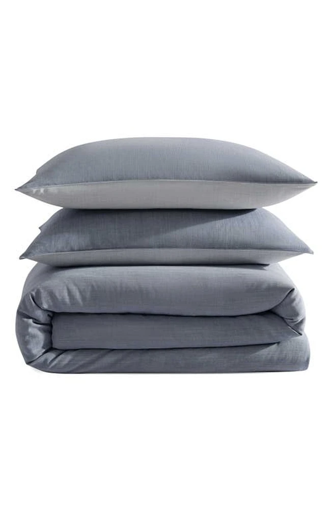 Calvin Klein Reversible Tencel Lyocell Duvet Cover & Sham Set in Blue at Nordstrom