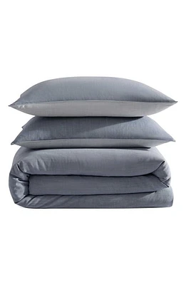 Calvin Klein Reversible Tencel Lyocell Duvet Cover & Sham Set in Blue at Nordstrom