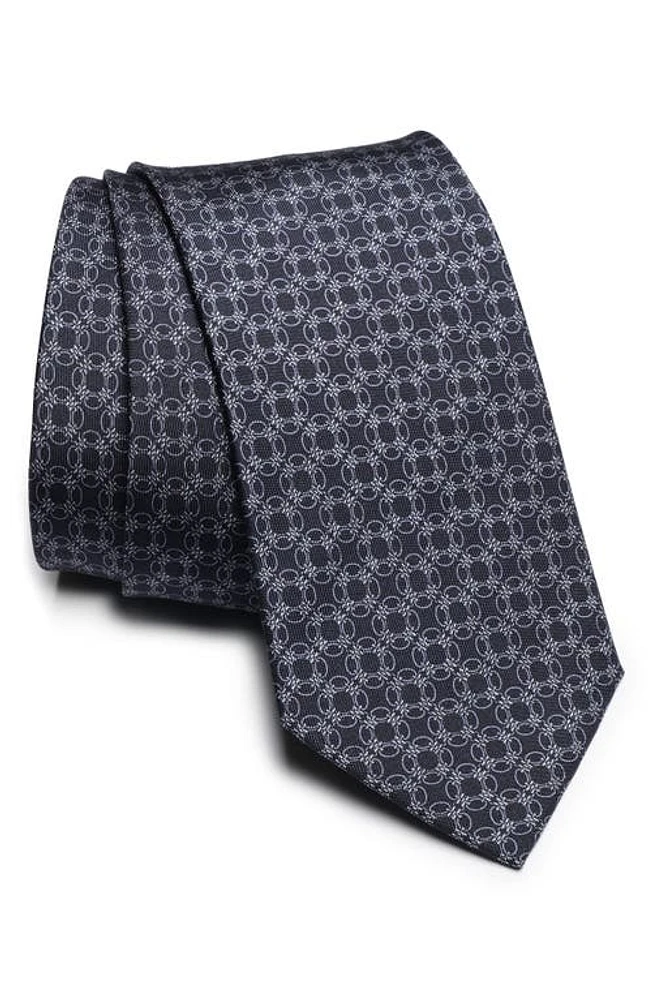 Jack Victor Prospect Chain Link Print Silk Tie in Navy at Nordstrom