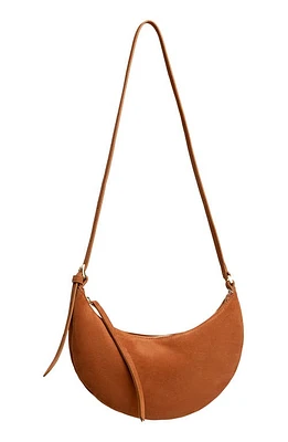 LISELLE KISS Freya Suede Crescent Shoulder Bag in Mocha at Nordstrom