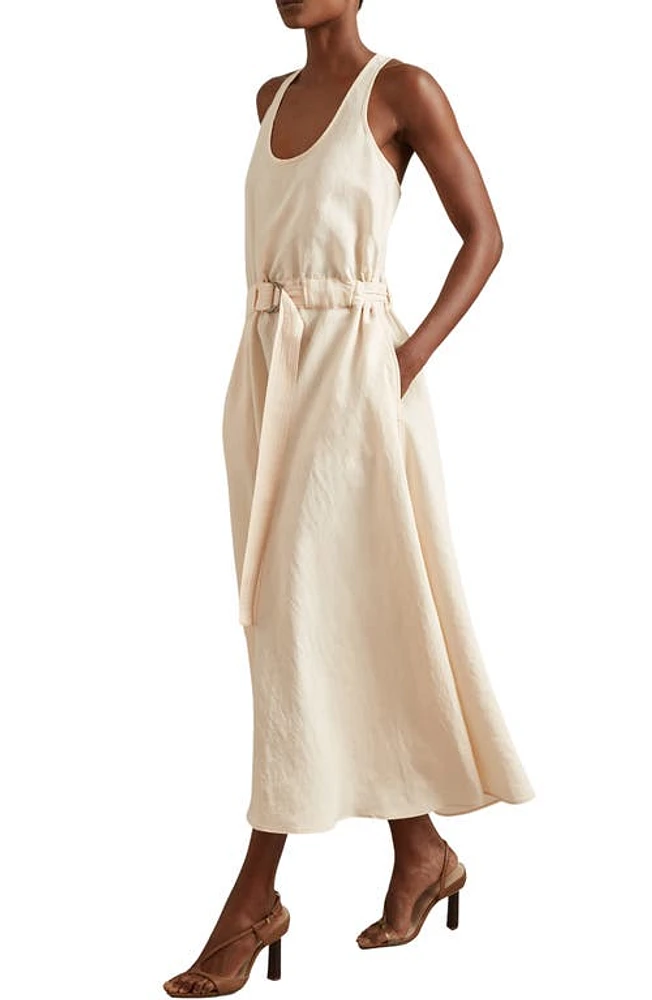 Reiss Tayah Sleeveless Midi Dress Cream at Nordstrom,