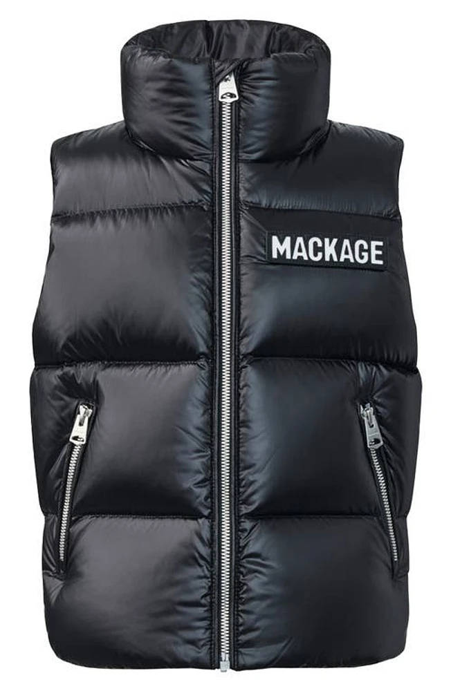 Mackage Kids' Charlee Quilted Down & Feather Fill Puffer Vest Black at Nordstrom,