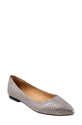 Trotters Estee Ballet Flat Pewter Snake at Nordstrom,