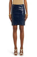 TOM FORD Croc Embossed Goatskin Leather Skirt at Nordstrom, Us