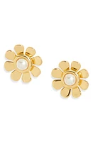 Lele Sadoughi Daisy Imitation Pearl Stud Earrings in Gold at Nordstrom