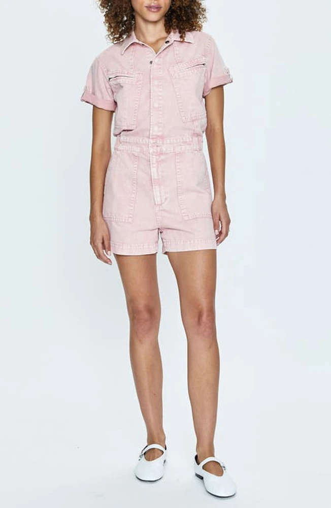 Pistola Campbell Denim Romper Rose Quartz at Nordstrom,