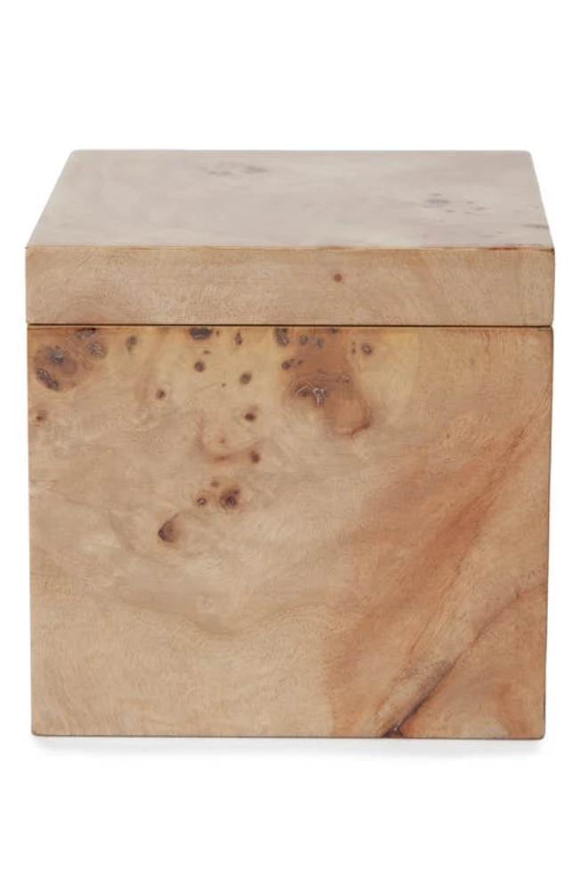 Kassatex Mesa Burl Wood Cotton Ball Jar in Burled Wood at Nordstrom