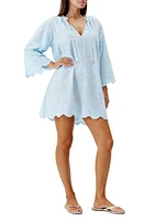 Melissa Odabash Lucy Broderie Anglaise Cover-Up Minidress Sky at Nordstrom,