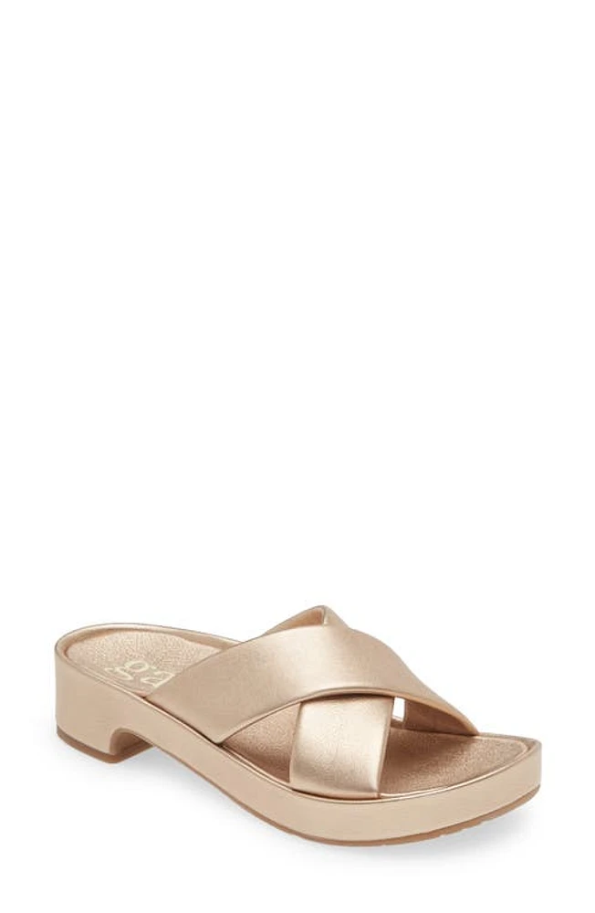 Pedro Garcia Lexia Platform Slide Sandal Rose Gold Nappa Lame at Nordstrom,