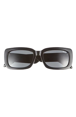 Quay Australia Yada Yada 39mm Polarized Rectangle Sunglasses in Black /Black Polarized at Nordstrom