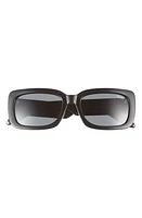 Quay Australia Yada Yada 39mm Polarized Rectangle Sunglasses in Black /Black Polarized at Nordstrom