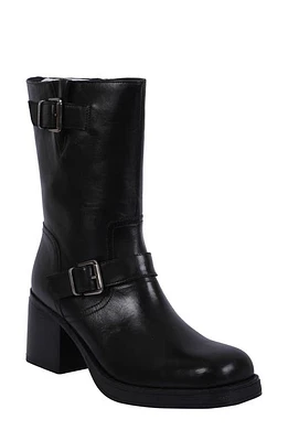 Kenneth Cole New York Janice Block Heel Engineer Boot Black Leather at Nordstrom,