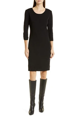 Misook Scoop Neck Knit Dress Black at Nordstrom,