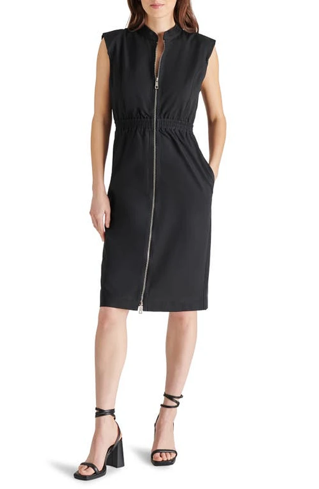 Steve Madden Rey Zip Front Dress Black at Nordstrom,