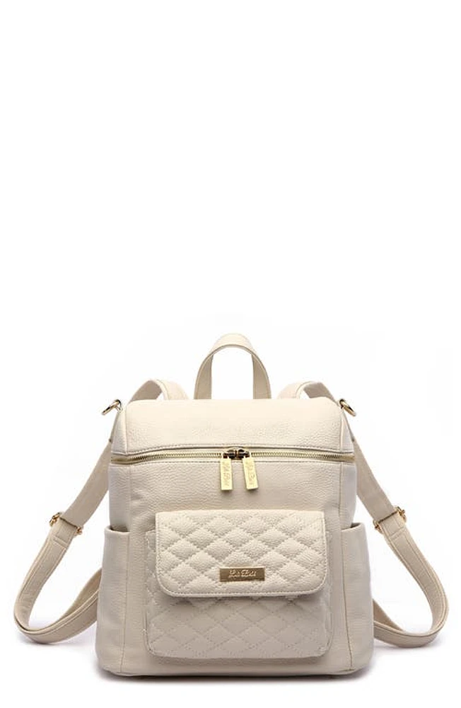 Luli Bebé Petit Monaco Faux Leather Diaper Bag in Pearl White at Nordstrom