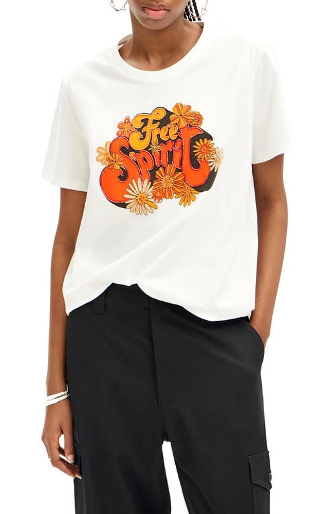 Desigual Free Spirit Graphic T-Shirt White at Nordstrom,