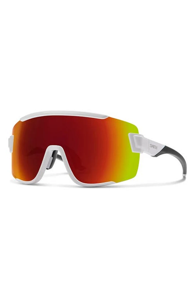 Smith Wildcat 135mm ChromaPop Shield Sunglasses in White /Red at Nordstrom