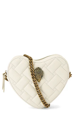 Kurt Geiger London Kensington Heart Quilted Leather Crossbody Bag in Natural at Nordstrom