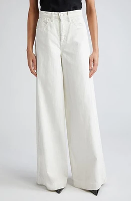 Nili Lotan Rolland Wide Leg Jeans Cream at Nordstrom,