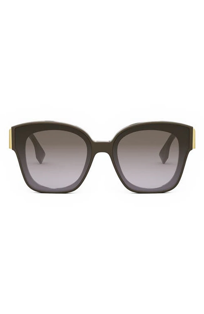 'Fendi First 63mm Square Sunglasses in Shiny Dark Brown /Brown at Nordstrom