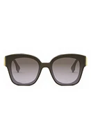 'Fendi First 63mm Square Sunglasses in Shiny Dark Brown /Brown at Nordstrom