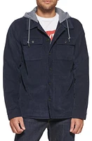 levi's Faux Shearling Lined Hooded Corduroy Shirt Jacket at Nordstrom,