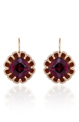 Mindi Mond Floating Rhodolite Garnet & Diamond Drop Earrings in Rose/Diamond/Garnet at Nordstrom