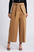 BOSS Tenoy Belted Wide Leg Pants Iconic Camel at Nordstrom,