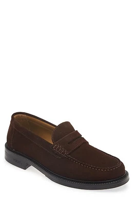 VINNY'S Yardee Suede Penny Loafer Chocolate Brown at Nordstrom,