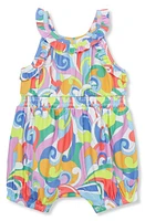 Peek Essentials Swirl Print Bubble Romper at Nordstrom,