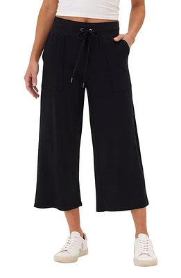 Threads 4 Thought Carrie Feather Fleece Crop Wide Leg Sweatpants Black at Nordstrom,