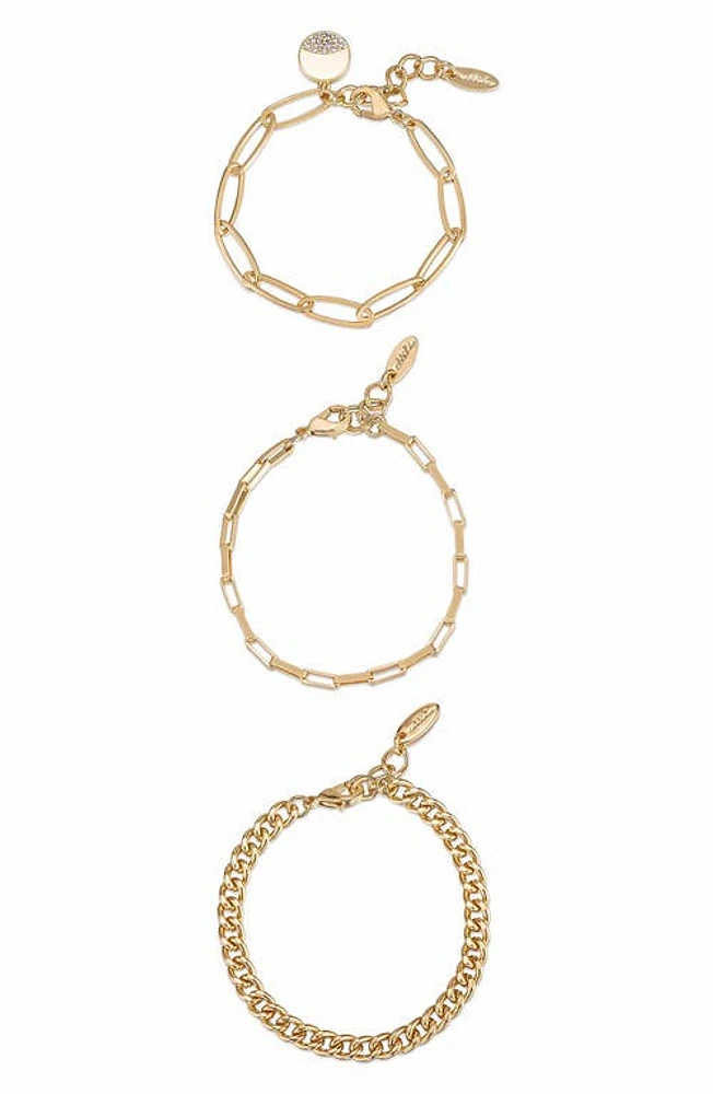 Ettika Set of 3 Chain Link Bracelets in Gold at Nordstrom