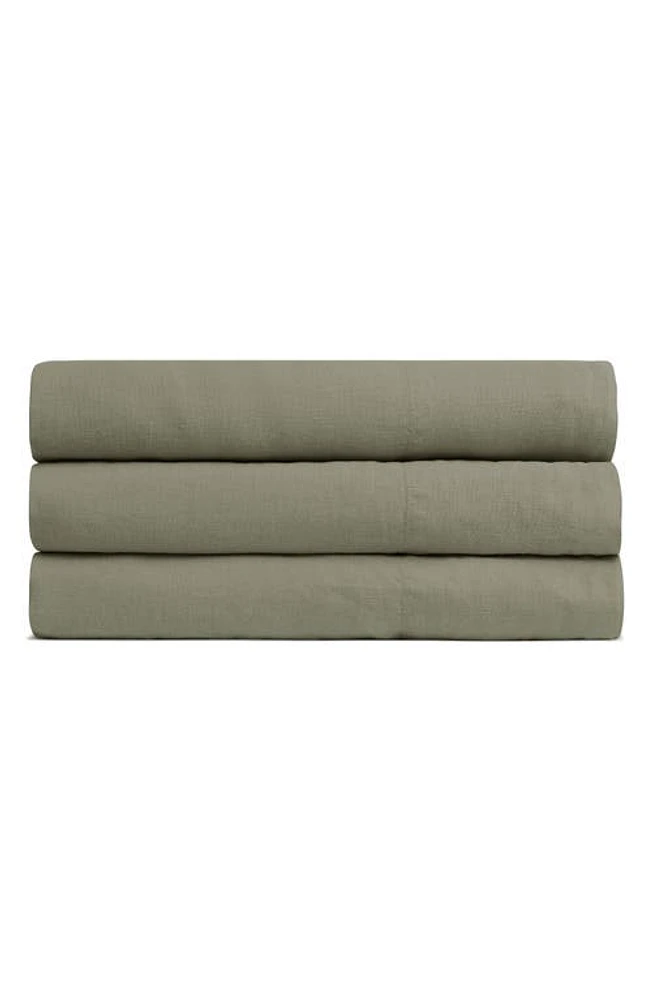 Parachute Linen Flat Sheet in Moss at Nordstrom