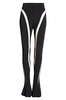 MUGLER Sheer Spiral High Waist Skinny Pants at Nordstrom, Us