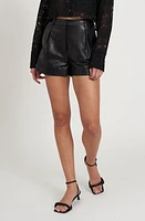 Rebecca Minkoff Rivington Pleat Cuff Leather Short True Black at Nordstrom,