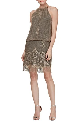 SL FASHIONS Chain Neck Blouson Dress at Nordstrom,